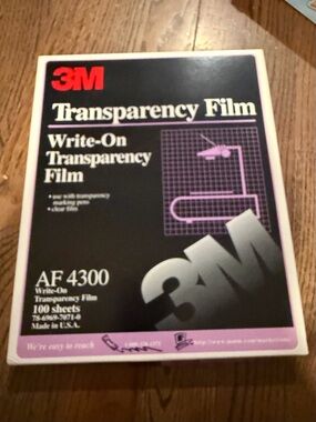 3M Write-On Transparency Film AF4300 - Clear (100 Sheets)